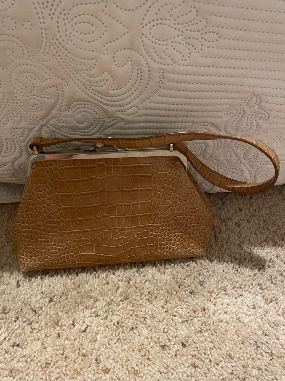 Women’s Croc-Embossed Tan Bag